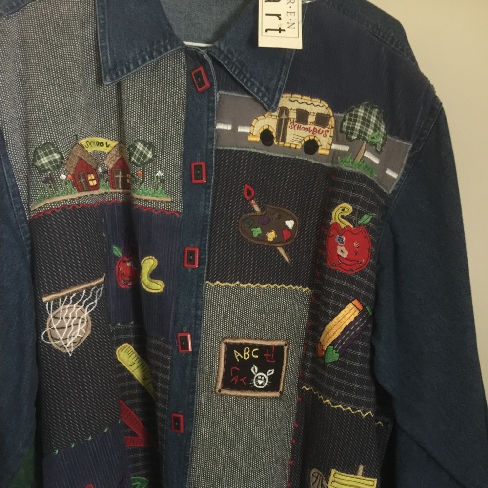 Beautiful Teacher Themed Denim Jacket